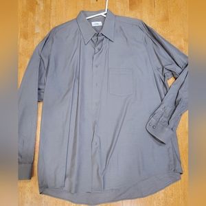 EUC Louis Roth men's gray button down long sleeve dress shirt